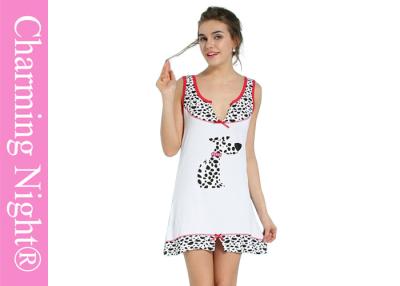 China Fashion Print Logo Cute Nightgown , Long nightgowns Sleepwear For Teen Girls And Ladies for sale