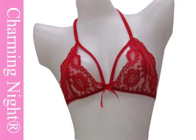 China Elastische transparente sexy Unterwäsche stellt schöne Spitze-BH und -knickerbocker ein zu verkaufen