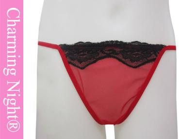 China Sistemas atractivos rojos de la ropa interior para las muchachas de las mujeres adultas, ropa interior atractiva de la tanga de la malla del cordón en venta