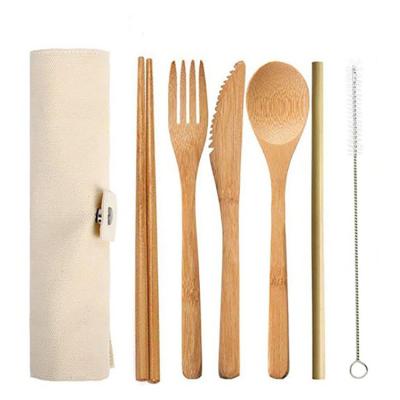 China Kitchen Flatware Sets Bamboo Chopsticks Knife Spoon Fork Straw Set Mould Proof for sale