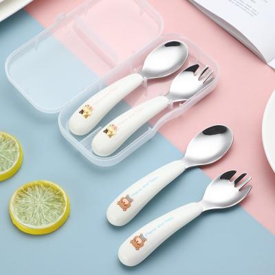 China Kitchen Flatware Sets 304 Stainless Steel Cutlery Sets Food Grade Cartoon Spoon Fork for sale