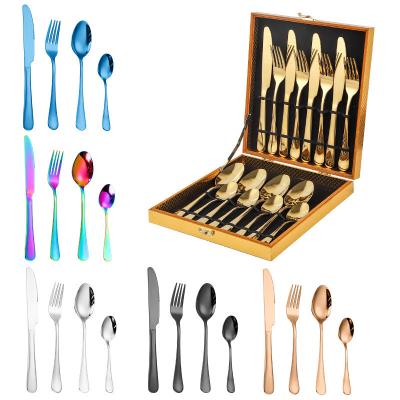 China Eco Friendly Stainless Steel 16pcs 24pcs Cutlery Set With Custom Logo for sale