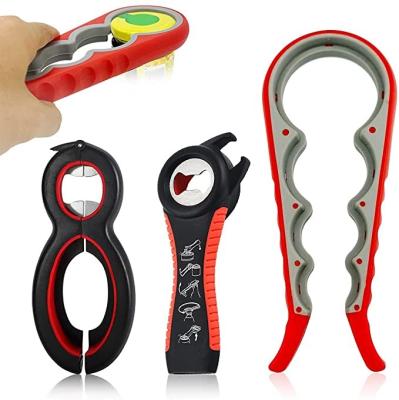 China 5 In 1 Multi Function Can Opener Jar Bottle Opener With Silicone Handle for sale