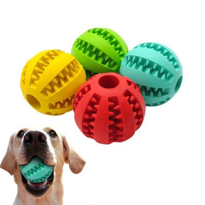 China 2.8'' Dog Teeth Cleaning Ball Pet Supplies Accessories Rubber Treat Ball For Dogs for sale