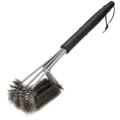 China Black 18'' Handle 360 Degree Barbecue Cleaning Brush BBQ Grill Supplies for sale