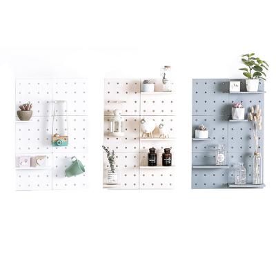 China 22*22*5cm Free Punching Pegboard Wall Shelf Household Storage Organization for sale