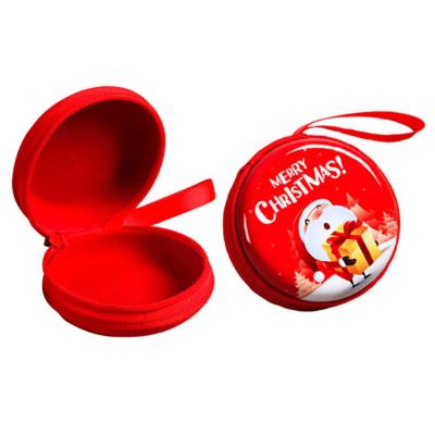 China Mini Red Tinplate Christmas Coin Purse Christmas Tree Pendant for sale