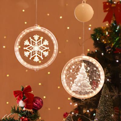 China IP44 16cm 24cm Hanging Window Christmas Lights Wooden Crafts Supplies for sale