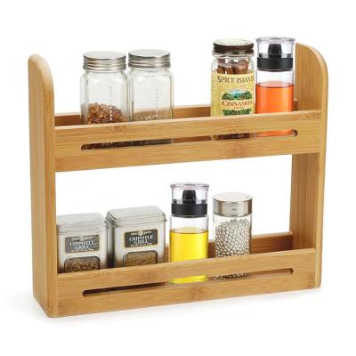 China Countertop Seasoning Stand Bamboo Kitchen Shelf Wooden Crafts Supplies for sale