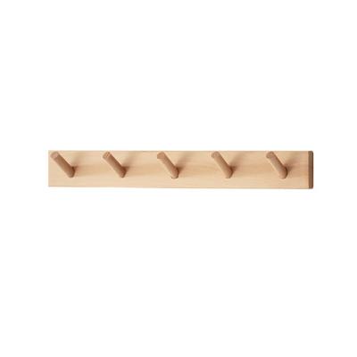 China Living Room 5PCS Wooden Wall Hooks For Hanging Clothes , Wooden Crafts Supplies for sale