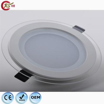 China Glass 12 volt led lights round 6w 9w 12w 18w 24w square dimmable glass led 12v 24v panel light downlight for sale