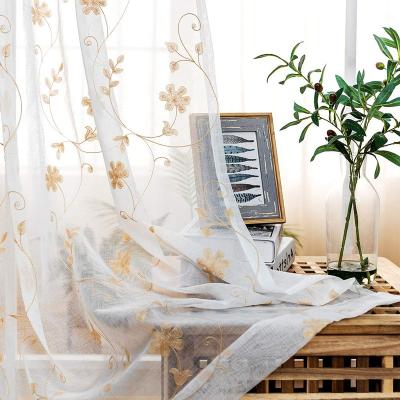 China blackout cheap sheer fabric embroidered curtain for living room wholesale for sale