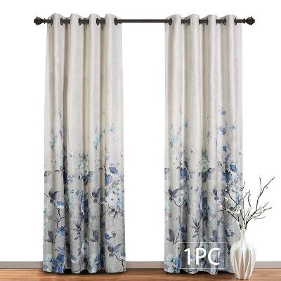 China Attractive Printing Canvas Ready Made Living Room Chinese Blackout Blackout Window Curtains for sale