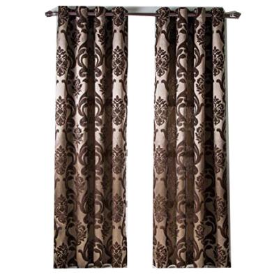 China Blackout Fancy Jacquard Window Curtain Panels With Grommets Living Room Ready Made Drapes for sale