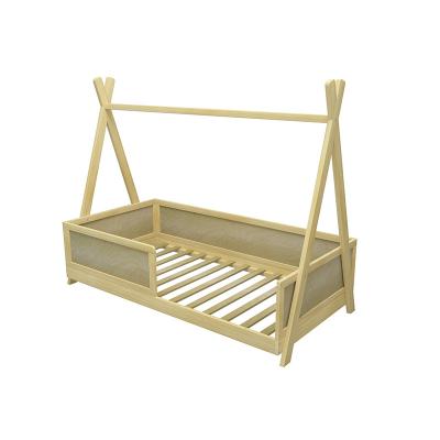 China Nashow LMKB-013 Modern Wooden Kids Bed Frame Nursery Bed Frame Bedroom Furniture Montessori Floor Tent Bed for sale