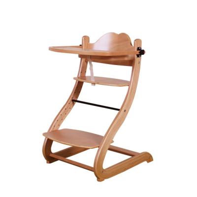 China Nashow LMHC-005 Baby Umpire Chair Solid Natural Wood Highchair for Baby and Toddler Dining Highchair Weaning Feeding Chair S Shape for sale