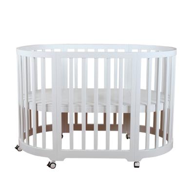 China High Quantity Nashow LMBC-082AS Baby Crib Oval Baby Crib Furniture Modern Multifunctional Wooden Baby Hutch for sale