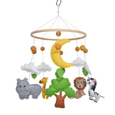 China Soft New Style Baby Crib Rotary Toys Wind Bell Felt Hanging Ornaments Felt Animal Aerial Hanging Ornaments Baby Room for sale