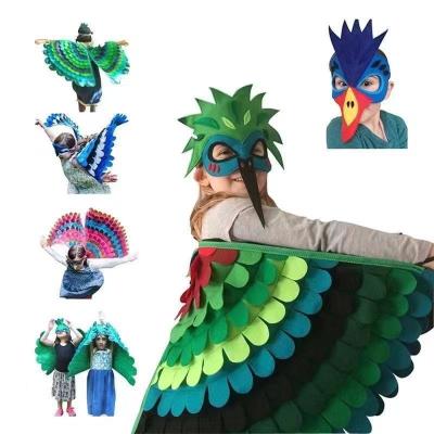 China DIY TOYS New Style Cartoon Animal Felt Wings Cloak Set Children's Kindergarten Living Object Performance Props Includes Face Felt Wings for sale