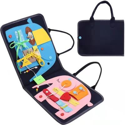 China DIY TOYS Unisex Busy Board Sensory Toys Felt Fine Motor Skills Educational Busy Book for Toddler Quiet Travel Toys for sale