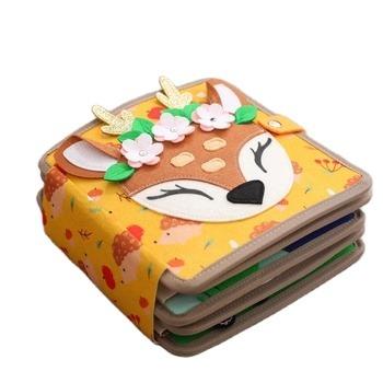 China DIY TOYS Animal Theme Quiet Book Toy for Toddlers Felt Book with Fruit Number Shape Color for Fine Motor Skills Early Learning Busy Book for sale