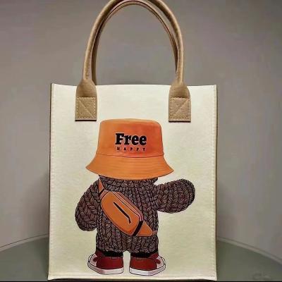 China Lady Customized Simple And Fashionable Felt Tote Bag Color High-Capacity Shopping Bags Women Handbags Ladies for sale