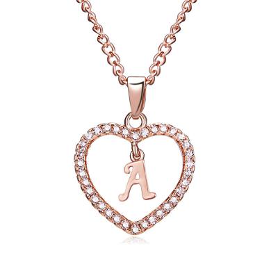 China Hiphop Customized Name Hip Hop Necklaces Paper Card Letter Chains Jewelry Heart Shape Hip Hop Necklace for sale