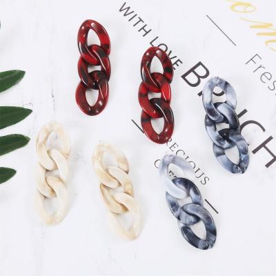 China wholesale Anti-allergy leopard color acrylic earrings chain drop fashion dangle earrings for sale