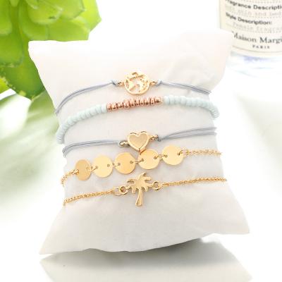 China FASHIONABLE Factory Popular Factory Hot Sale Heart Charm Bracelet Box Custom Package 5 PCs Set For Women Gift Cheap Cost for sale