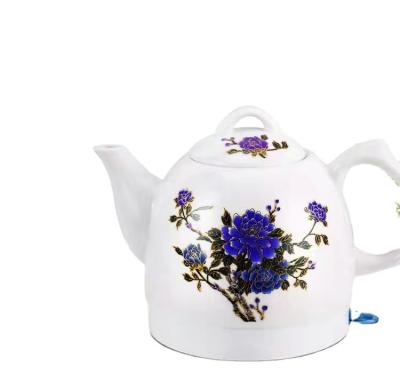 China 360 Degree Rotating Color Flower Jingdezhen Household Tea Automatic Power Off Ceramic Electric Kettle Base 1L Changing Kettle for sale