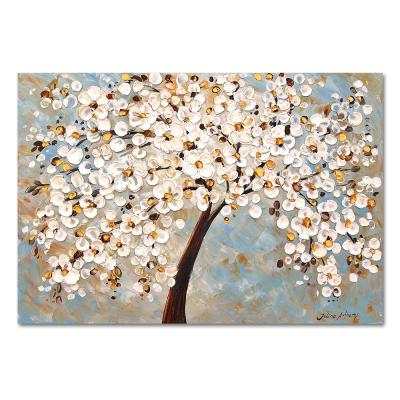 China Contemporary Abstract Colorful Tree Cherry Blossoms Large Acrylic Textured Painting for sale