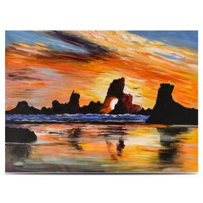 China Reasonable Priced Impressionist Sea Hill Canvas Sunset Impressionist Simple Landscape Paintings for sale