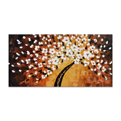 China Modern Golden Abstract Flower Tree Canvas Decorative Knife 3D Knife Oil Painting for sale