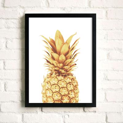 China Waterproof+ECO-Friendly Nordic Inspired Pictures Gold Pineapple Modern Hanging Canvas Print Art for sale