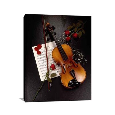 China Beautiful modern elegant decorative red rose photo pictures violin flower printing and painting for sale