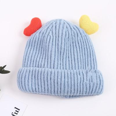 China COMMON autumn and winter baby love double princess hat woolen children's winter thickened male and female baby woolen hat to keep warm for sale