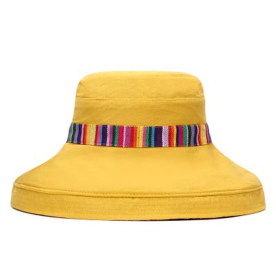 China Fashion China summer women travel sunscreen ethnic style double-sided beach round sun visor ladies beach foldable hat for woman for sale