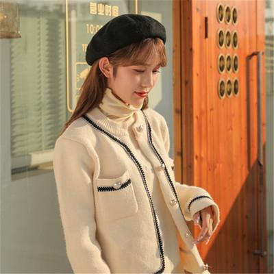 China New fashion autumn and winter woolen winter hat for woman beret woolen wholesale for sale