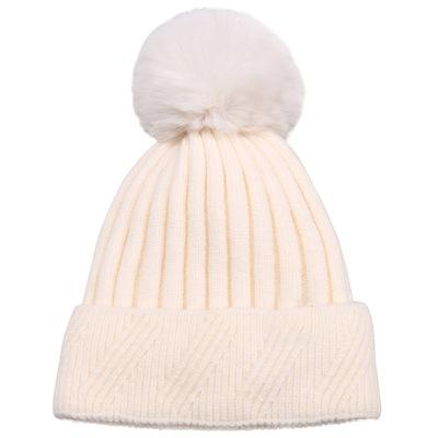 China COMMON fashion hat winter knitted warm hat with solid color ball knitted logo embroidered woolen warm hat hat cap for sale