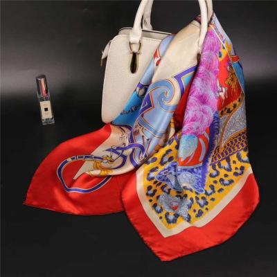 China 100 Women's Heavy Silk Scarf Fashion Soft Elegant Luxury Wholesale High Quality Pure Digital Printed Scarf OEM Pattern Newest Color for sale