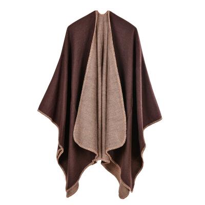 China Cashmere Shawls Large Fork Soft Solid Explosion Warm Monochrome Shawl Scarves Plain Cloak Coat Women for sale