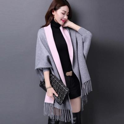 China Soft touch feeling autumn and winter with warm sleeves soft shawl rayon cashmere shawl women for sale