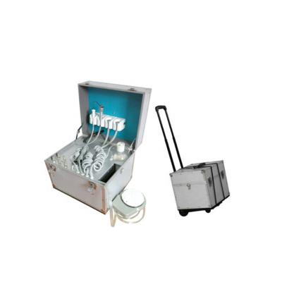 China Metal Dental Equipment Portable Dental Turbine Unit with Built-in Air Compressor and 3 Way Syringe 110V for sale