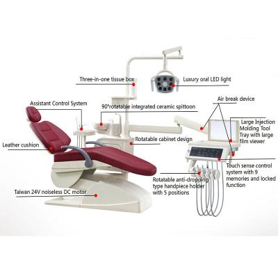 China 9memories loocked function Digital dental unit with 1 set of dnven chair cuspidor flow and automatic cup filer control system and LED light 9 deluxe memory for sale