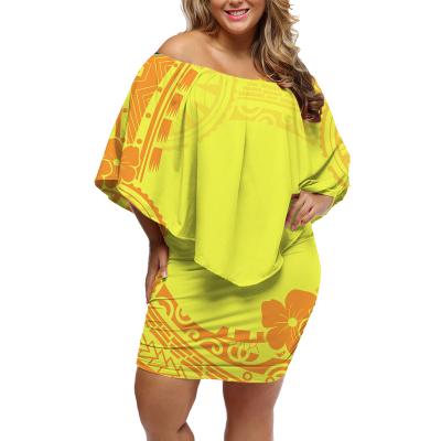 China Viable Pattern Design Yellow Shorts Off The Shoulder Bodycon Maxi Dropshipping Graphic Customization Ladies Club Dresses Wholesale Ladies Dress for sale