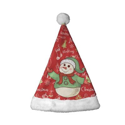 China 2021 Mini Xmas Hat For Pet Merry Christmas Decor Gifts New Santa Claus Hat Thicken Children Printed Happy Character New Year Christmas for sale