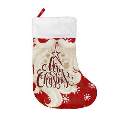 China Polyester New Year Christmas Stocking Bag Red Noel Christmas Tree Decorations Candy Santa Sock Sack Xmas Gift For Natal Navidad Sock Home for sale