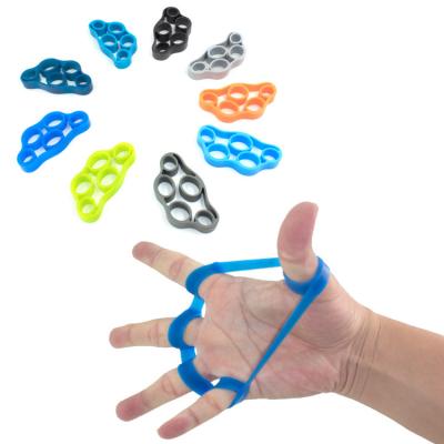 China Eco-friendly Silicone Recovery Finger Pull Training Adjustable Grip Fitness Hand Grip Exerciser for sale