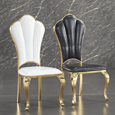 China (Other)Adjustable Wedding Event Party Gold Stainless Steel Frame Luxury Wedding Dining Chair For Dining Room Furniture Set for sale