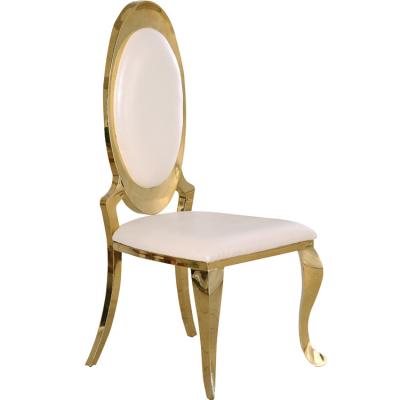 China Banquet (Others) Adjustable Luxury Dining Room Furniture Factory Wholesale Gold Stainless Steel Dining Chairs for sale